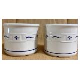 2 Longaberger Woven Traditions 1pint Crocks