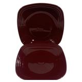2 Fiesta Claret Square Dinner Plates 11 x 11