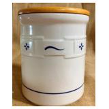 Longaberger Woven Traditions Crock w/ wood Lid