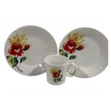 Fiesta Floral Bouquet Mug & 2 9.5" Plates
