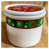 Longaberger Holiday 1-Pint Crock w/ lid
