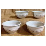 4 Longaberger Woven Traditions Red Dessert Bowls