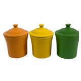 3 Fiesta Covered Jars 6"