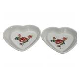 2 Fiesta Heart Dishes 7 x 7