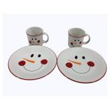 4pc Fiesta Snowman Dinnerware