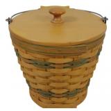 Longaberger 2002 Sage Autumn Pail Basket 9x8"