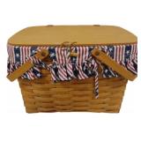 Longaberger 1996 Large Picnic Basket 11x16.5x13