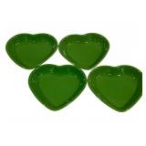 4  Fiesta Shamrock Heart Bowls 7.5 x 7.5