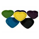 6 Fiesta Heart Bowls 7.5 x 7.5