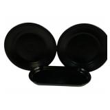 Fiesta Black Tray & 11" Platters