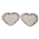 2 Fiesta Valentine Heart Bowls 8 x 8