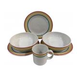 Fiesta Rainbow Stripe Mug, 2 Bowls & 3 Plates