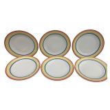 6 Fiesta Rainbow Stripe 9" Plates