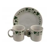 Fiesta St Patricks 2 Mugs & 9" Plate