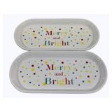 2 Fiesta Merry & Bright Trays 12 x 6