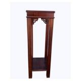 Chinese Chippendale Mahogany Pedestal 35 x 12 x 12