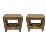 Stylecraft Pair Wood Side Tables - 20 x 14 x 20
