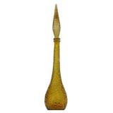 Empoli Amber Hobnail Genie Bottle Decanter 22"