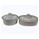 2 Corning Ware French White Casserole Dishes
