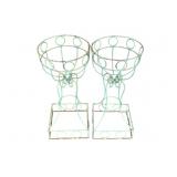 Pair Metal Wire Planters 22 x 10