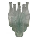 6 Vintage Glass Bottles 12"