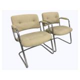 Pair Steelcase Cantilever Chairs, Oatmeal