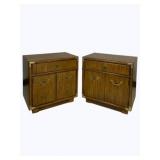 Pair Drexel Accolade Campaign Nightstands