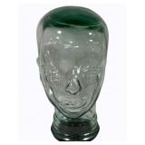 Green Glass Mannequin Head - 12" tall