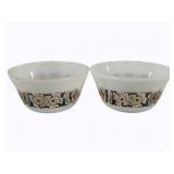 Pair of Vintage Milk Glass Mixing Bowls