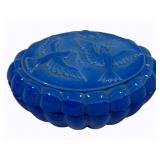 Vintage Czech Jablonec Blue Glass Trinket Box