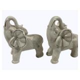 2 Ceramic Elephants - 5 x 6