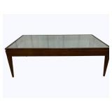 Modernist Glass & Cane Top Coffee Table