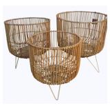 Set of 3 Arurog Baskets by Three Hands