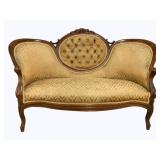Victorian Carved & Cameo Back Settee