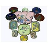 12 Cloisonne Trays