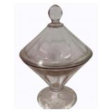 Pink Glass Candy dish w/ lid
