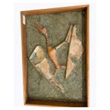 Framed Pterodactyl Fossil Model