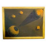 Signed Atomic Canvas Painting 19 x 24