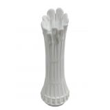 Fenton Waffle Milk Glass Swung Vase 11"