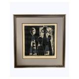 Wedding Party Art on Cloth 21 x 20