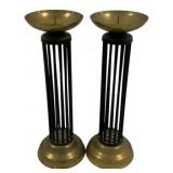 Pair of Metal Candle Holders - 13" tall