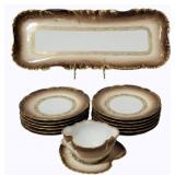 Limoges 14pc Fish Service Set w/ Sauceboat