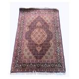 Leather Bound Persian Tabriz Rug 50 x 33