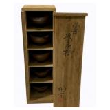 Set of 5 Japanese Sake Cups w/ storage box