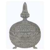 Cut Glass Footed Candy Dish w/ lid