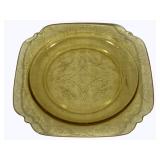Amber Glass Plate - 9 x 9
