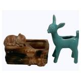 2 Vintage Ceramic Planters