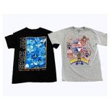 2 Vintage Space Jam & Harlem Globetrotters Shirts