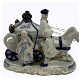 Blue & White Figure - 8 x 7 x 3