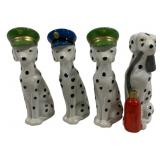 4 Ceramic Dalmatian Dog Figures - 8" tall